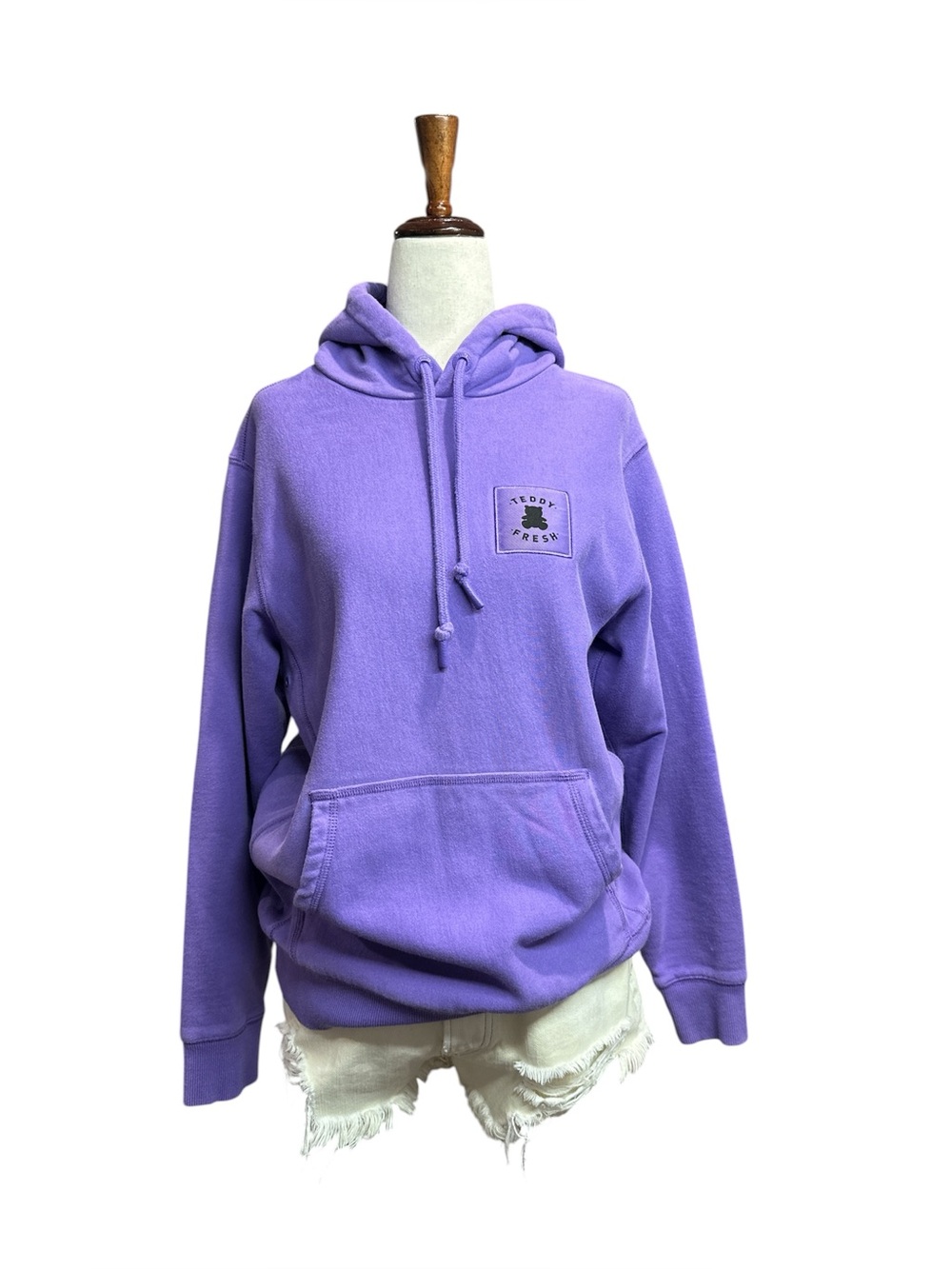 Teddy Fresh Classic Pigment Dyed S Cozy Hoodie Purple Small